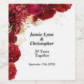 レッドフローラ結婚記念日ワインラベル ワインラベル (シングルラベル)