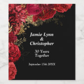 レッドフローラ結婚記念日ワインラベル ワインラベル (シングルラベル)