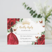 レッドフローラ蝶プリンセスドレスキンセアニラ 出欠カード (スタンド正面)