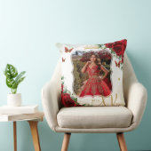 レッドフローラ蝶写真キンセアニラメメント クッション (椅子)