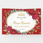 レッドフローラ蝶18th誕生日スウィート16 横断幕 (横)