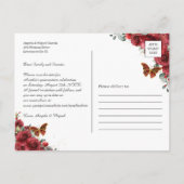 レッドフローラ金ゴールド幾何学模様キンセニェラ写真 案内ポストカード (裏面)