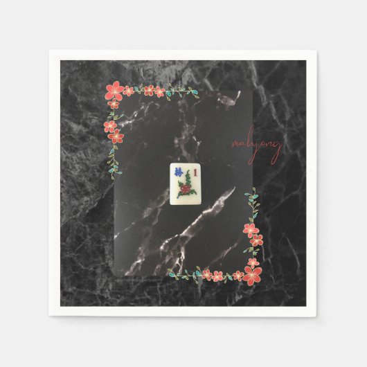 レッドフローラ麻雀紙プレート スタンダードカクテルナプキン (正面)