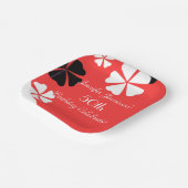 レッドフローラ50thバースデーパーティーシンプルスクエア ペーパープレート (傾斜あり)