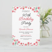 レッドフローラ90番目の誕生祝い 招待状 (スタンド正面)