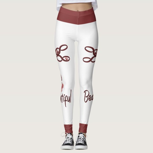 レッドフローラ"美しい"ドラゴンフライデザインレギンス レギンス (正面)