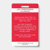 レッドフードアレルギーの警告写真 バッジ (Back)