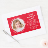 レッドフードアレルギーの警告写真 長方形シール (封筒)