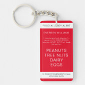 レッドフードアレルギー医療警報連絡緊急 キーホルダー (正面)