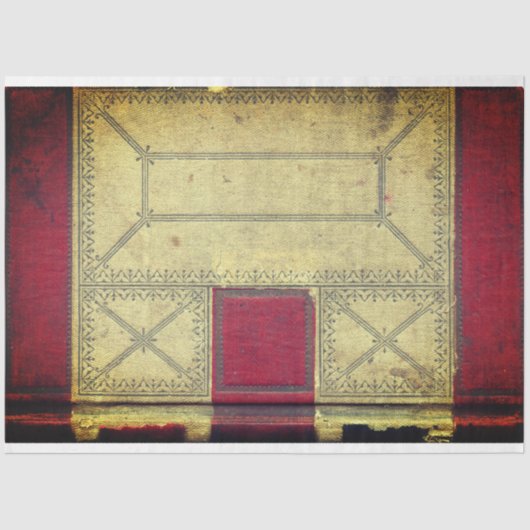 レッドブックカバーデコパージ紙 薄葉紙 (正面)