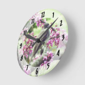 レッドブドの木の中の写真 ラウンド壁時計 (傾斜)