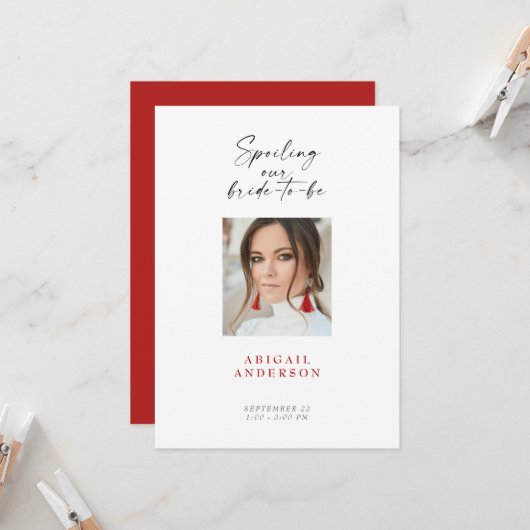 レッドブライドフォトブライダルシャワー 招待状 (正面/裏面インサイチュ)
