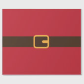 レッドブラウンクリスマスサンタベルト ラッピングペーパー (フラット)