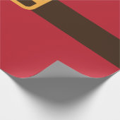 レッドブラウンクリスマスサンタベルト ラッピングペーパー (角)