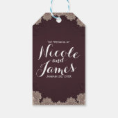 レッドブラウンスエードレザーヴィンテージレース結婚ズ ギフトタグ (裏面)