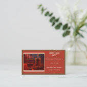 レッドブラウンスモークシガーショップビジネスカード 名刺 (スタンド正面)