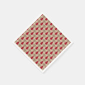 レッドブラウンタンバッファロープレイドクリ素朴スマス スタンダードカクテルナプキン (角)