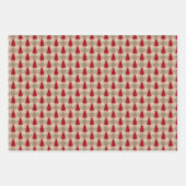 レッドブラウンタンバッファロープレイドクリ素朴スマス ラッピングペーパーシート (正面3)