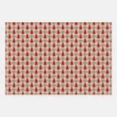 レッドブラウンタンバッファロープレイドクリ素朴スマス ラッピングペーパーシート (正面2)