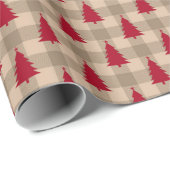 レッドブラウンタンバッファロープレイド素朴国 ラッピングペーパー (ロールコーナー)