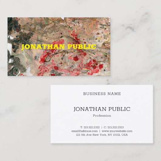 レッドブラウンテンプレートプロフェッショナルモダントレンディー 名刺 (正面/裏面)