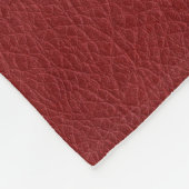 レッドブラウンフェイクレザーモノグラム名カスタム フリースブランケット (角)