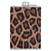 レッドブラウンブラックレオパードアニマルプリント フラスク (裏面)