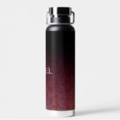 レッドブラウン黒グラデーション錆メタル名前をカスタムする ウォーターボトル (背面)