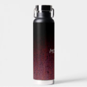 レッドブラウン黒グラデーション錆メタル名前をカスタムする ウォーターボトル (正面)