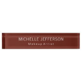 レッドブラウン・メイクアップ・アーティスト・ビジユニークネス デスクネームプレート (正面)