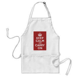 レッドブラウンKeep Calm and Carry On スタンダードエプロン