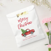 レッドブラシスクリプトクリスマスヴィンテージトラック フェイバーバッグ (封をした状態)