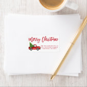 レッドブラシスクリプトヴィンテージトラッククリスマス ラベル (インサイチュ)