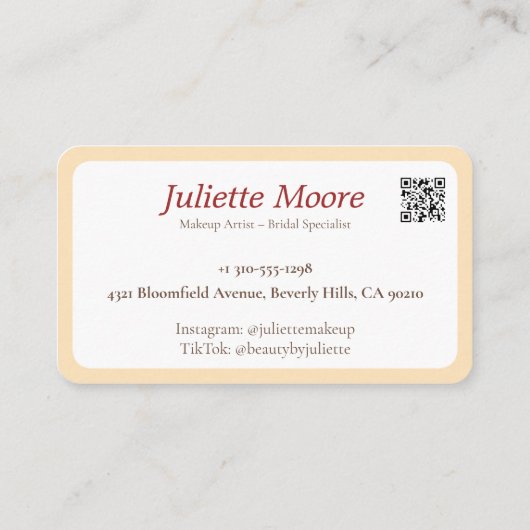 レッドブラシメイクアップアーティスト名刺 名刺 (裏面)