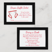 レッドブラックおむつラッフルチケット エンクロージャーカード (正面/裏面)