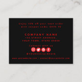 レッドブラックご注文の名刺をありがとう エンクロージャーカード (裏面)