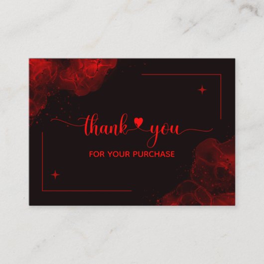 レッドブラックご注文の名刺をありがとう エンクロージャーカード (正面)