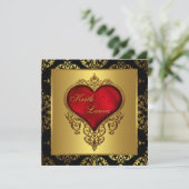 レッドブラックと金ゴールド結婚ズ 招待状 (スタンド正面)