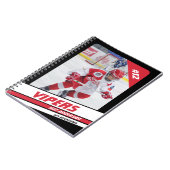 レッドブラックにホッケープレー鮮やかヤーのキープサケ ノートブック (左側)