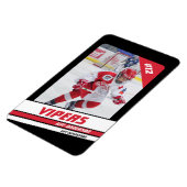 レッドブラックにホッケープレー鮮やかヤーのキープサケ マグネット (左側)