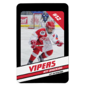 レッドブラックにホッケープレー鮮やかヤーのキープサケ マグネット (縦)