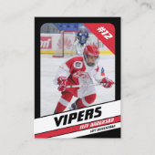 レッドブラックのアイスホッケー鮮やかトレーディングカード コーリングカード (正面)