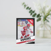 レッドブラックのアイスホッケー鮮やかトレーディングカード コーリングカード (スタンド正面)