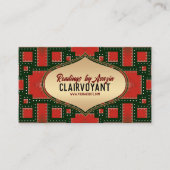 レッドブラックはっきりした金ゴールド女神タロットリーダー 名刺 (正面)