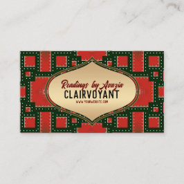 レッドブラックはっきりした金ゴールド女神タロットリーダー 名刺