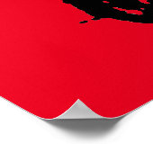 レッドブラックアポップ・アートのートズ考えチンパンジー ポスター (角)