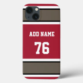 レッドブラックアンドプータースポーツストライプ Case-Mate iPhoneケース (裏面)