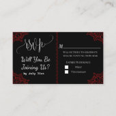 レッドブラックインディアンウェディングRSVPカード エンクロージャーカード (正面)