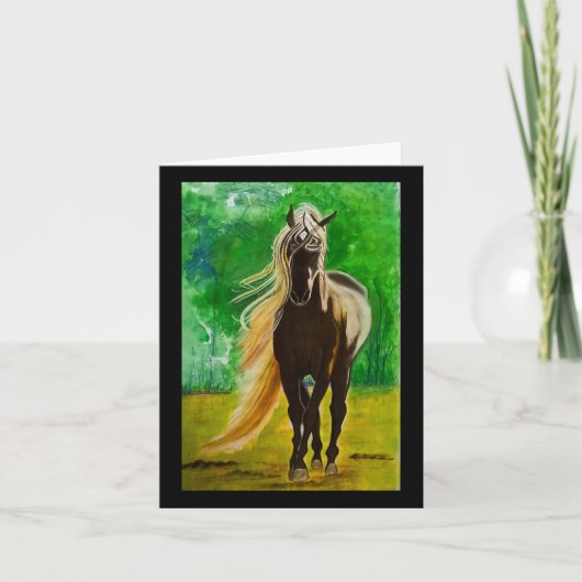 レッドブラックウマズ乗馬馬好きフロ カード (正面)