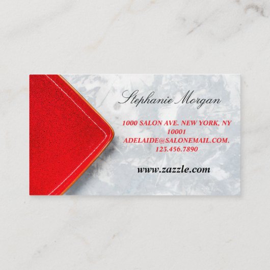 レッドブラックエレガントプロフェッショナルモノグモダンラム 名刺 (裏面)